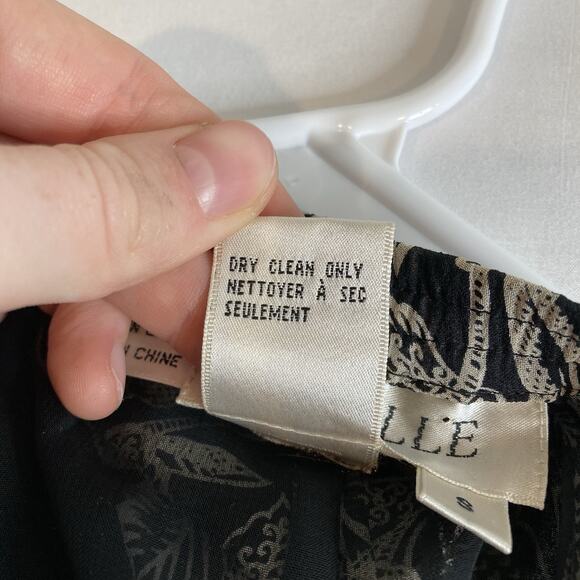 Jeselle Women's Silk Floral Wide Leg Pants Size S Flowy Euro Summer Old Money - Picture 4 of 9